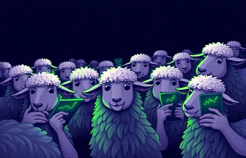 Sheep checking charts - FOMO